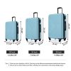 3 Piece Luggage Sets ABS Lightweight Suitcase with Two Hooks, Spinner Wheels, TSA Lock, (20/24/28) Green - as Pic