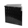 33 Inch Heavy Duty Diamond Plate Aluminum Trailer Tongue Box Pickup Truck Tool Box Storage Organizer with Weather Resistant Seal, Lock & Keys â€“ Blac