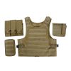 AmphibiousJungle Equipment Game Training Tactical Bottom Shirt Multifunctional Military Vest, Camouflage Outdoor Quick Release Tactical Vest - desert