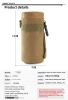 Men's Handheld Sports Outdoor Tactical Water Bottle Bag Pouch Cup Protector Insulated Mug Sleeve Mug Sleeve - black