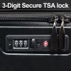 Luggage,with front opening,TSA approved lock,hardshell suitcase,Black - as Pic