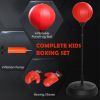 Qaba Punching Bag for Kids, Kids Punching Bag with Stand for 5-10 Year Old, Adjustable Kids Boxing Bag with Boxing Gloves, Boxing Set, Sports Toy for