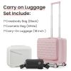 18" Carry On Luggage with Front Open Door &Laptop Interlayer, Hard Shell Suitcase Built-In TSA Luggage Lock, Hardside Lightweight PC Travel Suitcase f