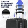 Luggage,with front opening,TSA approved lock,hardshell suitcase,Black - as Pic