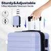 luggage sets 3 piece,carry-on luggage with wheels,check in luggage,28/24/20 inch luggage,tsa approved lock,hardshell suitcase,Blue Purple - as Pic