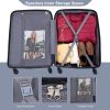 Expandable 3 Piece Luggage Sets PC Lightweight & Durable Suitcase with Two Hooks, Spinner Wheels, TSA Lock, (21/25/29) Gray - as Pic