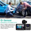 3 Channel Dash Cam Front Inside Rear Vehicle Driving Recorder Car DVR with 32G MMC Card G Sensor Motion Detection Parking Monitor Loop Recording - as