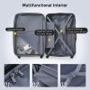 Hardshell Luggage Sets 2Pcs + bag Spinner Suitcase with TSA Lock Lightweight - as Pic