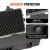 VEVOR Tactical Range Case, Outdoor Tactical Hard Case with 3 Layers Fully-protective Foams, 50 inch lockable Hard Tactical Range Case with Wheels, IP6