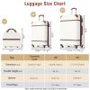 Hardshell Luggage Sets 3 Pieces 20"+24" Luggages and Cosmetic Case Spinner Suitcase with TSA Lock Lightweight,White - as Pic