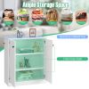 2 Door Storage Base Cabinet with 3-Tier Shelf - White
