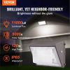 VEVOR 4PCs LED Wall Pack Lights, 120W 11000LM, 5000K Commercial Outdoor Lights Security Lighting Fixture, with Intelligent Light Sensing 240 LED beads