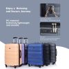 Expandable 3 Piece Luggage Sets PC Lightweight & Durable Suitcase with Two Hooks, Spinner Wheels, TSA Lock, (21/25/29) Gray - as Pic