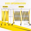 Metal Expandable Barricade, 17FT Traffic Barricade with Casters, Retractable Security Gate, Portable Driveway Gate Outdoor Barricade Fence