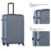 3 Piece Luggage Sets ABS Lightweight Suitcase with Two Hooks, Spinner Wheels, TSA Lock, (20/24/28) Gray - as Pic