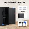 VEVOR Metal Storage Cabinet with 2 Magnetic Doors and 2 Adjustable Shelves, 200 lbs Capacity per Shelf, Locking Steel Storage Cabinet, 42'' Metal Cabi