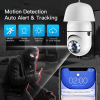 360" Wireless Bulb Security Camera Indoor/Outdoor Pan Tilt Zoom Camera with 360 Degree Motion Tracking, Color Night Vision