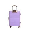 5 Piece Suitcase Set, PP Hardshell Carry on Suitcase Set, Travel Suitcases with Silent plane wheeland TSA Lock PURPLE. - as Pic