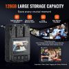 VEVOR 1440P HD Police Body Camera, 128GB Body Cam with Audio Video Recording Picture, Built-in 3500 mAh Battery, 2.0" LCD, Infrared Night Vision