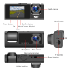 Car Dual Lens Dash Cam HD 1080P Front/Rear/Inside Video Recorder Camera G-Sensor - Default Title