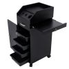 Hair Salon Storage Cart with Wheels & 3 Hair Dryer Holders & 4 Drawers & Lock & 2 Keys, Hairdressing Tools Station Mobile Makeup Case Black - as pictu