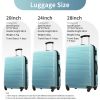 Hardshell Luggage Sets 3 Piece Gradient Color Expandable Suitcase with Spinner Wheels and TSA Lock Lightweight 20" 24" 28" Available,Gradient Blue - a