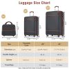 Hardshell Luggage Sets 3 Pieces 20"+24" Luggages and Cosmetic Case Spinner Suitcase with TSA Lock Lightweight,Black - as Pic