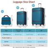 Hardshell Luggage Sets 3 Pieces 20"+28" Luggages and Cosmetic Case Spinner Suitcase with TSA Lock Lightweight,Blue - as Pic