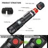 Super Bright 90000LM LED Tactical Flashlight Zoomable With Rechargeable Battery - Default Title