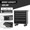 5-Drawer Rolling Tool Chest w/Lock & Key, Tool Storage Cabinet with Wheels, Top Cushion & Drawer Liners, Tool Organizer Box for Garage, Warehouse & Re