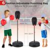 Inflation-Free Boxing set with Punching Bag and Boxing Gloves Quick Rebound Design for 5+ Years Old Kids - Black