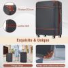 Hardshell Luggage Sets 3 Pieces 20"+24" Luggages and Cosmetic Case Spinner Suitcase with TSA Lock Lightweight,Black - as Pic