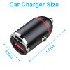2Pcs 100W USB Type-C Car Charger QC4.0 PD3.0 USB Fast Charging Adapter Dual Port Car Cigarette Lighter Compatible with iPhone14/13/12 IPad Samsung - B