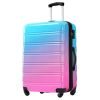 Hardshell Luggage Sets 3 Piece Gradient Color Expandable Suitcase with Spinner Wheels and TSA Lock Lightweight 20" 24" 28" Available,Blue and Red - as