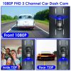 WiFi FHD 1080P Car Dash Cam 3 Channels Front Rear Inside Dash Camera with Loop Recording Reversing Visual 170Â° Wide Angle 64G Card Included - with 64