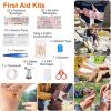 121Pcs Survival Kits Professional Emergency Survival Gear Tactical First Aid Kit Supplies for Outdoor Adventure Camping Hiking Hunting - Black