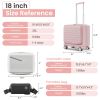 18" Carry On Luggage with Front Open Door &Laptop Interlayer, Hard Shell Suitcase Built-In TSA Luggage Lock, Hardside Lightweight PC Travel Suitcase f