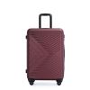 3 Piece Luggage Sets ABS Lightweight Suitcase with Two Hooks, Spinner Wheels, TSA Lock, (20/24/28) Wine Red - as Pic