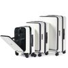 Luggage,with front opening,TSA approved lock,hardshell suitcase,White - as Pic