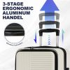 Luggage,with front opening,TSA approved lock,hardshell suitcase,White - as Pic