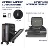 Luggage,with front opening,TSA approved lock,hardshell suitcase,Grey - as Pic