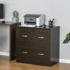 Vinsetto Lateral Filing Dresser 2 Lockable Drawers Walnut for Home Office - default