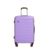 5 Piece Suitcase Set, PP Hardshell Carry on Suitcase Set, Travel Suitcases with Silent plane wheeland TSA Lock PURPLE. - as Pic