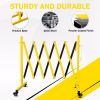 Metal Expandable Barricade, 17FT Traffic Barricade with Casters, Retractable Security Gate, Portable Driveway Gate Outdoor Barricade Fence