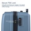 3 Piece Luggage Sets ABS Lightweight Suitcase with Two Hooks, Spinner Wheels, TSA Lock, (20/24/28) Blue - as Pic
