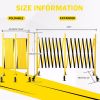 Metal Expandable Barricade, 23FT Traffic Barricade with Casters, Retractable Security Gate, Portable Driveway Gate Outdoor Barricade Fence for Constru