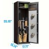 Large Gun Safe Cabinet With 3 Pistol Pouches, Heavy Duty Biometric Fingerprint Lock, Rifle Gun Safe With Adjustable Stand, Detachable Structure Gun Sa