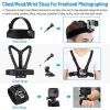26 In 1 Camera Accessories Kit Fit For GoPro Hero 5/4/3+/3/2/1 Camera Outdoor Sports Action Camera Accessories Kit w/ Chest Strap Selfie Stick Floatin