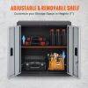VEVOR Foldable Wall Cabinet, Metal Garage Cabinet Wall Mounted 26' Small Cabinet 240 LBS Loading Capacity Adjustable Shelf Magnetic Door File Locker f