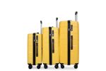 Hardshell Suitcase Spinner Wheels PP Luggage Sets Lightweight Durable Suitcase with TSA Lock,3-Piece Set (20/24/28) ,Yellow - as Pic